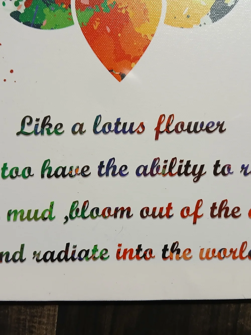 Inspirational Rainbow Lotus Wall Art Canvas - Multicolor